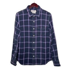 The Golden State Remi Relief Made in Japan Mens Flannel Shirt Size M Navy
